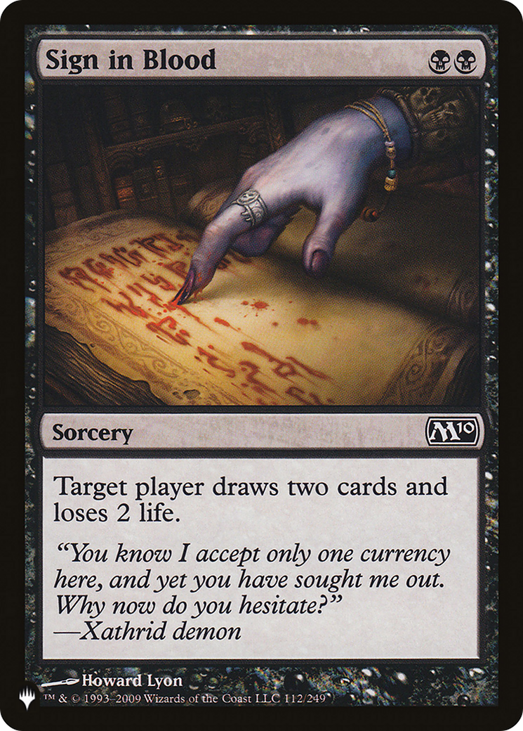Sign in Blood (M10) (LIST-112/249) - The List、Wizards of the Coast、kayou
