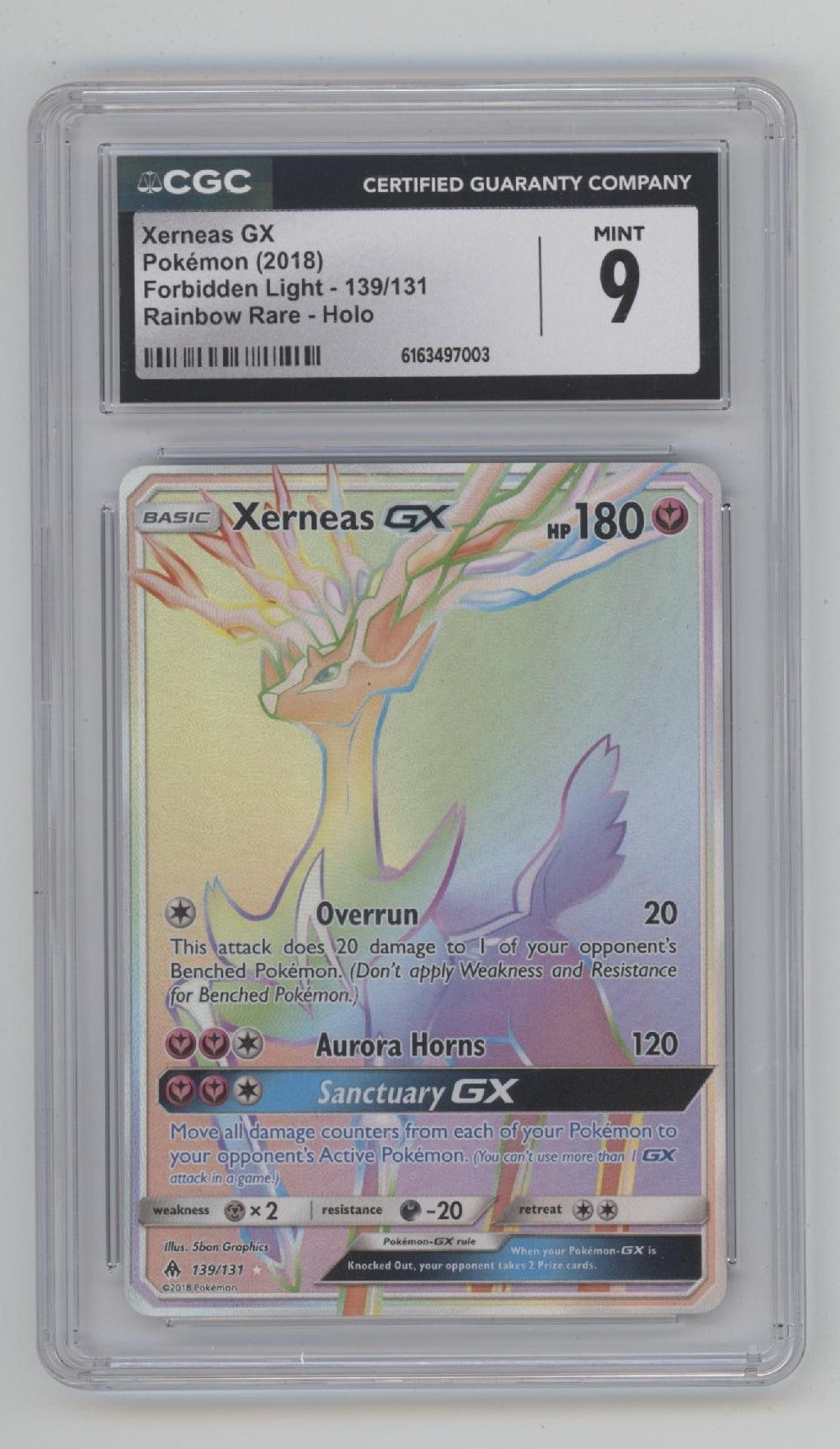Xerneas GX Pokemon Forbidden Light Rainbow Rare Holo #139 CGC 9、Collector Store LLC Gaming、kayou