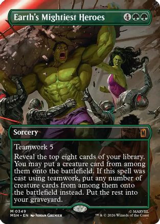 Earth's Mightiest Heroes (Borderless) (MSH-349) - Marvel Super Heroes Foil、Wizards of the Coast、kayou