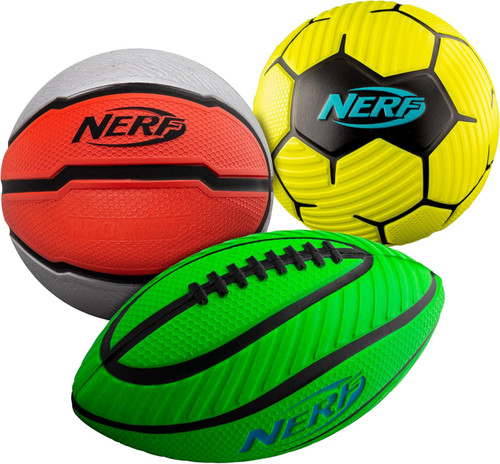 NERF Football, Soccer Ball & Basketball 4.5-Inch Foam Ball 3-Pack、ToyWiz、kayou