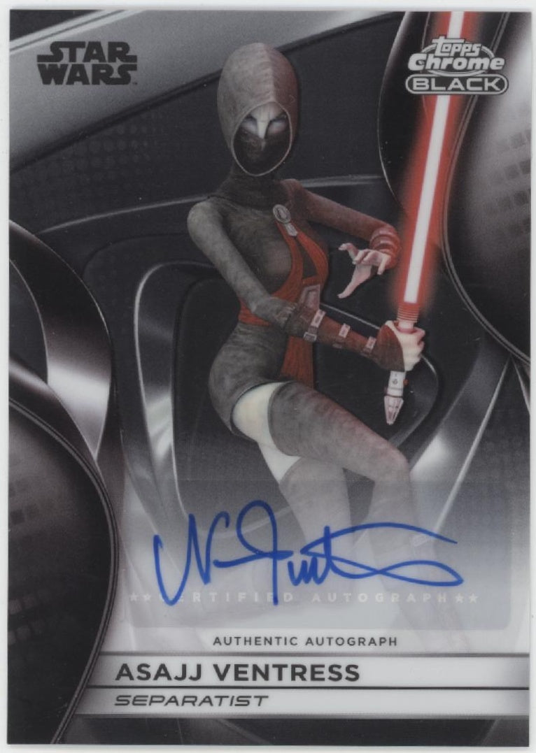 Nika Futterman as Asajj Ventress 2025 Topps Chrome Black Star Wars Auto #CB-NF、Collector Store LLC、kayou