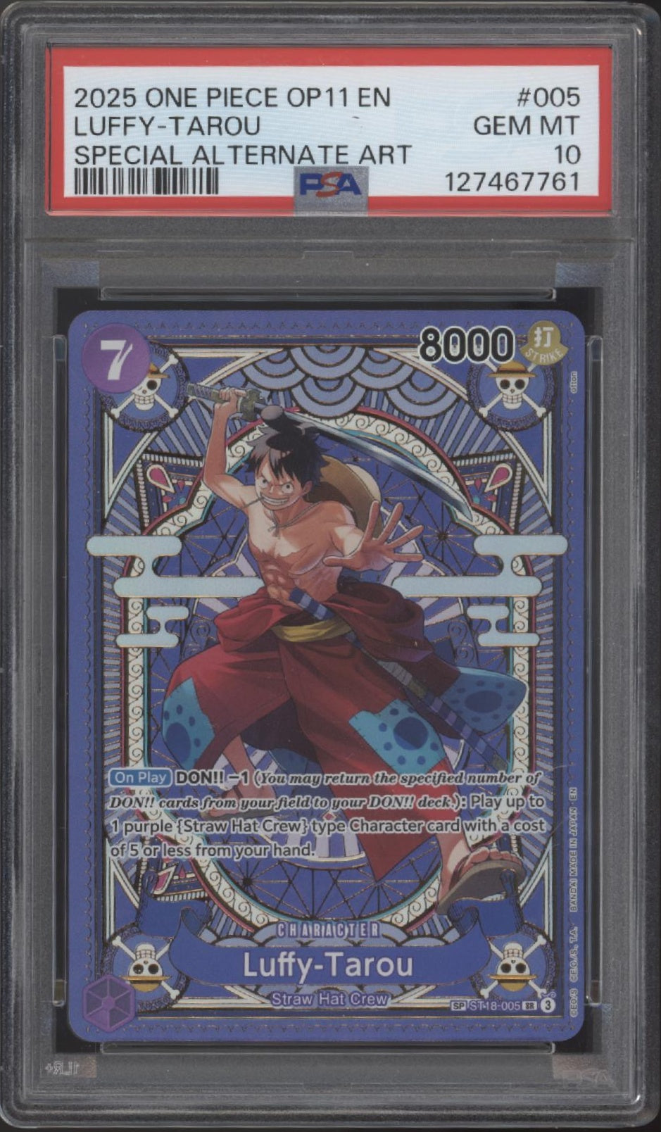Luffy Tarou One Piece A Fist of Divine Speed Special Alt Art #005 PSA 10 #3、Collector Store LLC Gaming、kayou