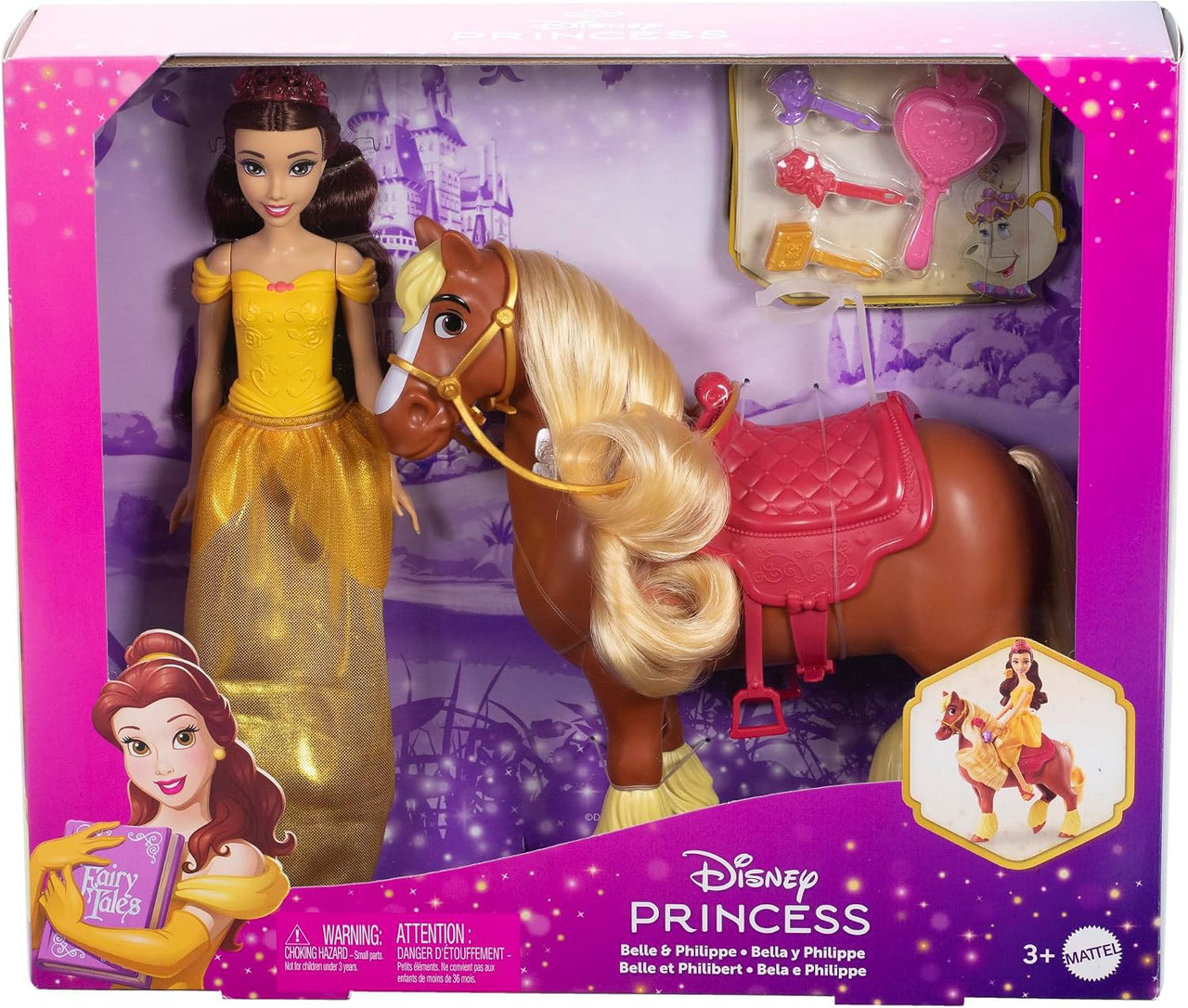 Disney Princess Beauty and the Beast Belle & Philippe 11.5-Inch Doll Set、ToyWiz、kayou