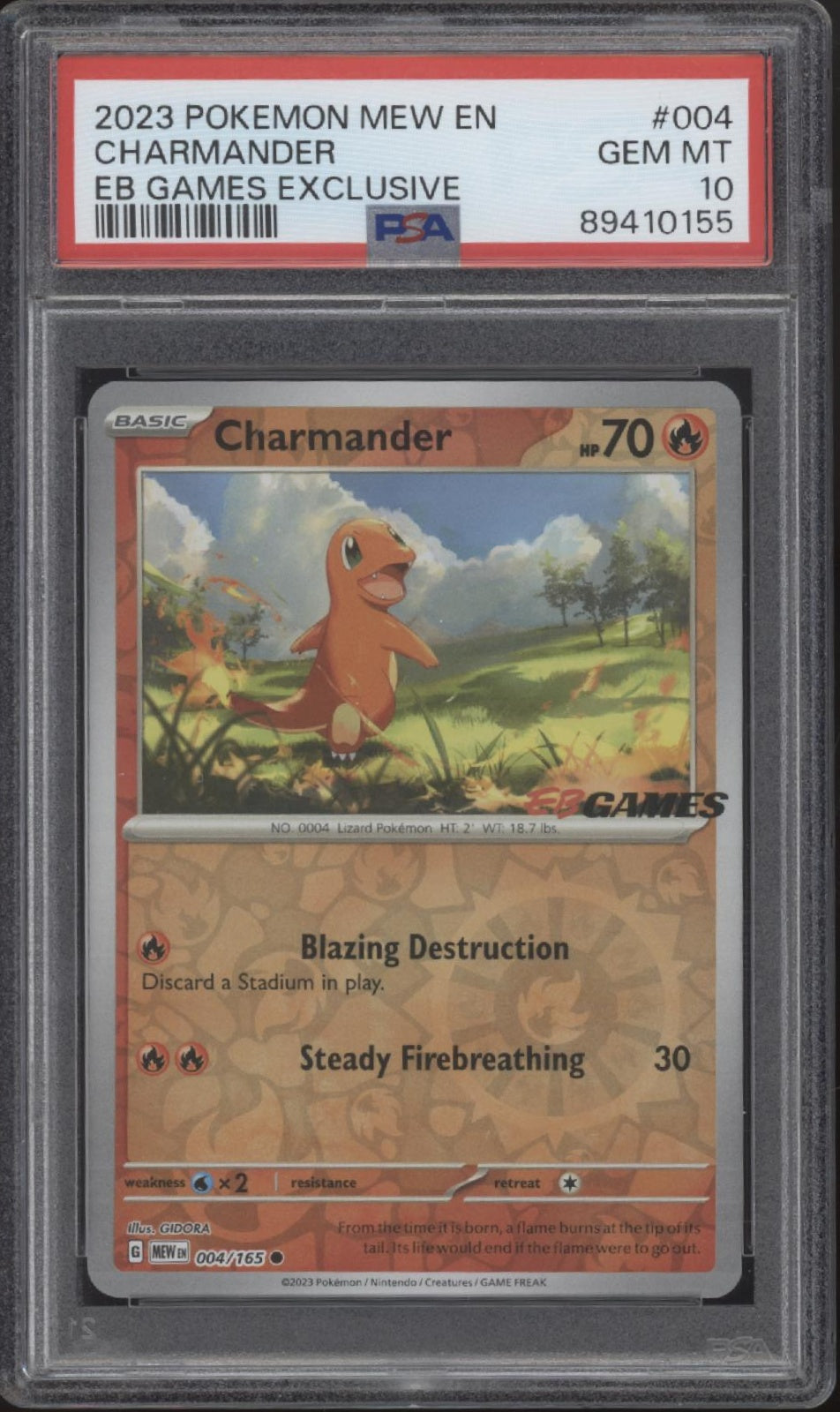 Charmander Pokemon 151 EB Games Exclusive #004 PSA 10、Collector Store LLC Gaming、kayou