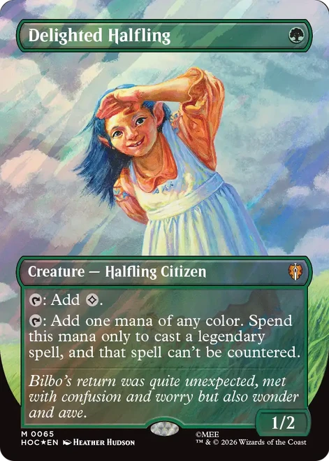Delighted Halfling (Borderless Art Surge Foil) | The Hobbit Commander、Magic: The Gathering、kayou