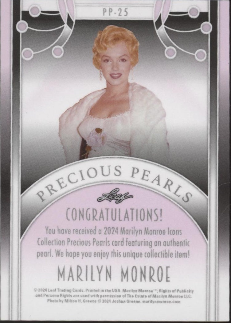Marilyn Monroe 2024 Leaf Precious Pearls Red 2/2 #PP-25、Collector Store LLC、kayou