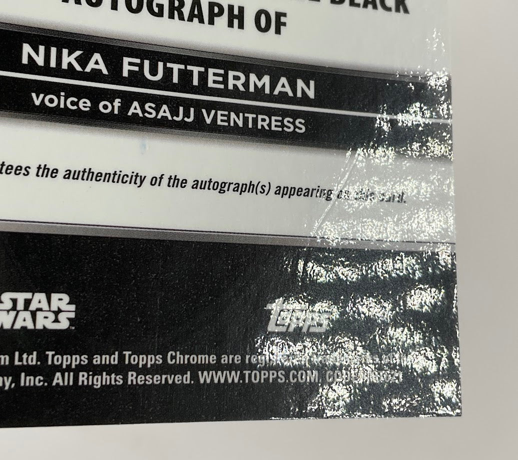 Nika Futterman as Asajj Ventress 2025 Topps Chrome Black Star Wars Auto #CB-NF、Collector Store LLC、kayou