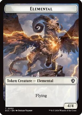 Elemental (0002) // Elemental (0009) Double-Sided Token (ECC-2 // 9) - Commander: Lorwyn Eclipsed Foil、Wizards of the Coast、kayou