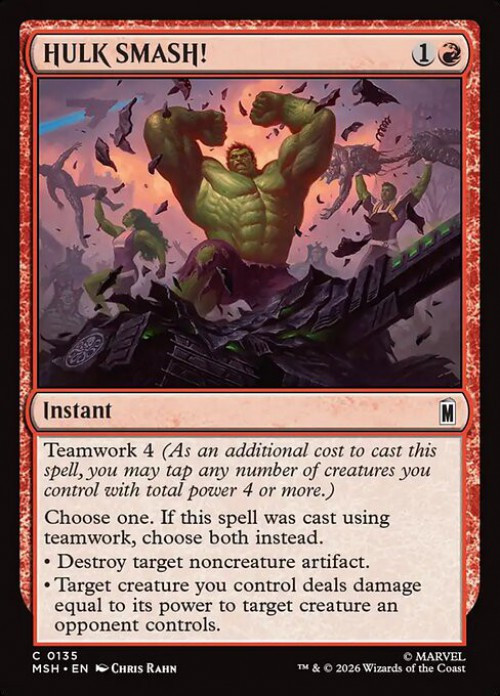 MtG Marvel Super Heroes Common FOIL HULK SMASH! #135、ToyWiz、kayou