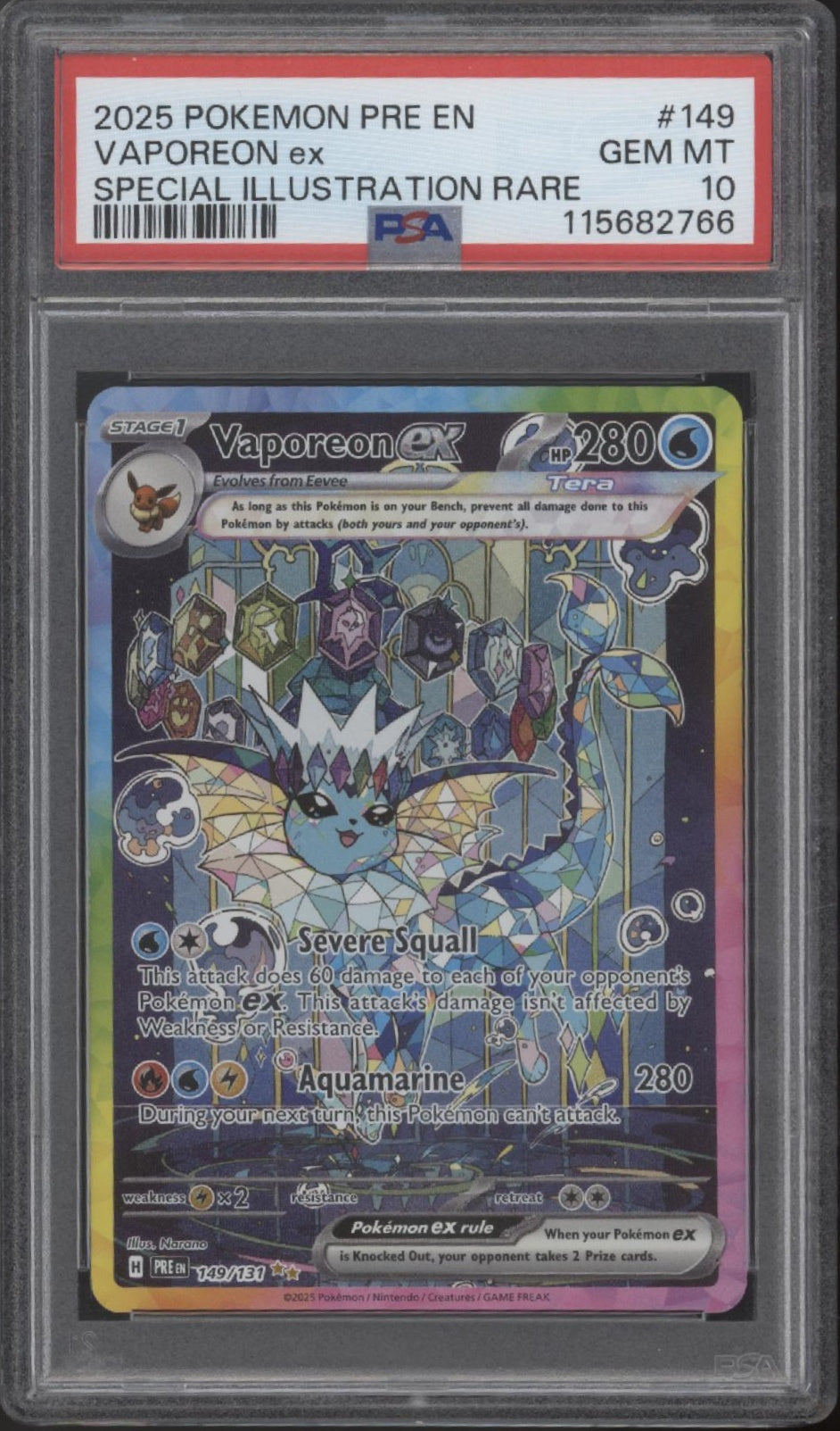 Vaporeon ex Pokemon Prismatic Evolutions Special Illustration Rare #149 PSA 10、Collector Store LLC Gaming、kayou