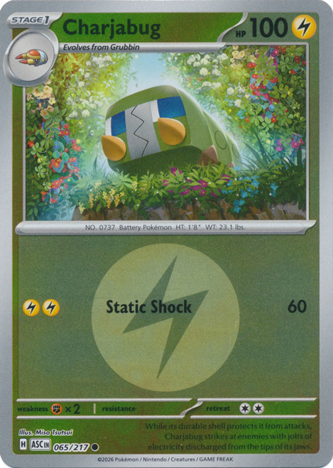 ME Ascended Heroes 065/217 Charjabug (Reverse Holo ENERGY SYMBOL)、Pokemon、kayou