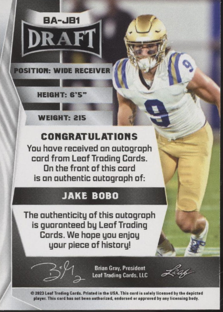 Jake Bobo 2023 Leaf Draft Red RC Auto #BA-JB1、Collector Store LLC、kayou