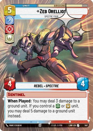 Zeb Orellios - Spectre Four (Hyperspace Foil) (547) - A Lawless Time Foil、Fantasy Flight Games、kayou