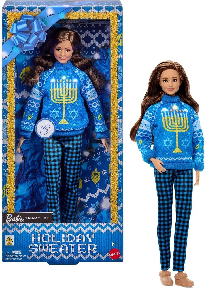 Signature Holiday Sweater Barbie Doll Menorah、ToyWiz、kayou