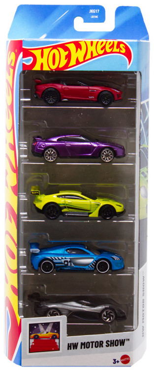 Hot Wheels HW Motor Show '15 Jaguar F-Type Project 7, 2009 Nissan GT-R (R35), Aston Martin Vantage GT3, Celero GT & Renault Sport R.S. 01 Die Cast Car 5-Pack、ToyWiz、kayou