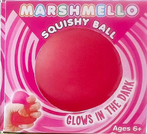 Marshmello Glow-in-the-Dark Squishy Ball PINK 2.5-Inch Squeeze Toy、ToyWiz、kayou