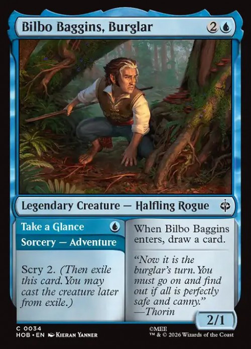 MtG The Hobbit Common FOIL Bilbo Baggins, Burglar // Take a Glance #34、ToyWiz、kayou