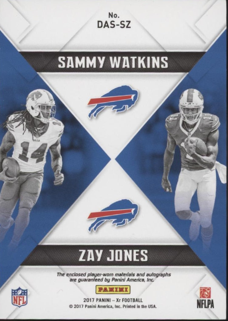 Sammy Watkins / Zay Jones 2017 Panini Xr Dual Swatch Autos 2/3 #DAS-SZ、Collector Store LLC、kayou