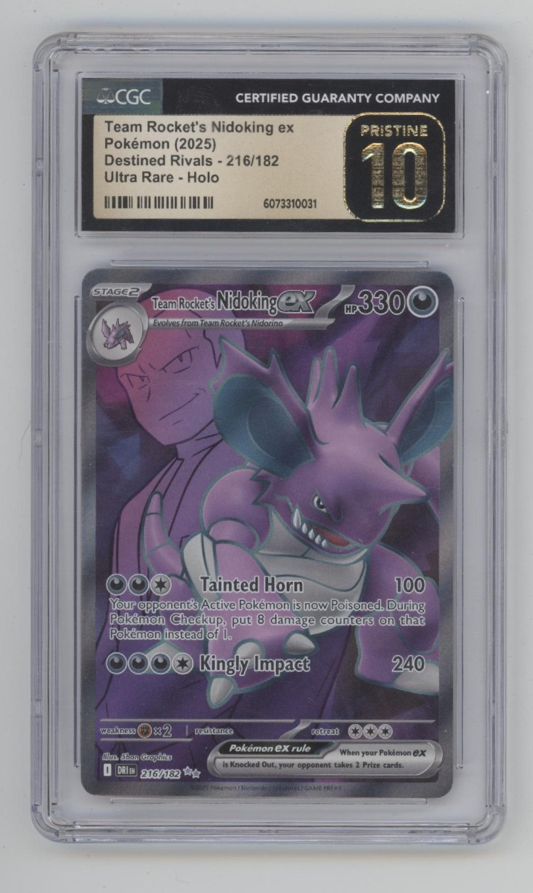 Team Rocket's Nidoking ex Pokemon Destined Rivals Ultra Holo CGC 10 Pristine、Collector Store LLC Gaming、kayou
