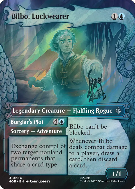 Bilbo, Luckwearer // Burglar's Plot (Dragon Hoard Frame Surge Foil) | The Hobbit、Magic: The Gathering、kayou