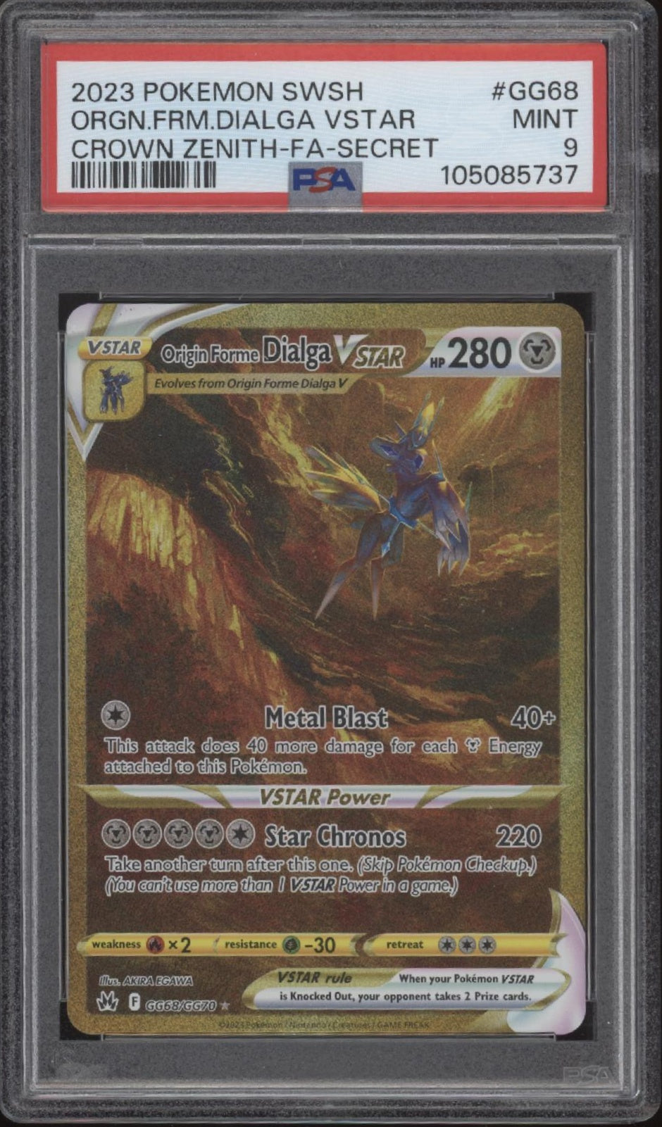 Origin Forme Dialga VSTAR Pokemon Crown Zenith Full Art Secret #GG68 PSA 9、Collector Store LLC Gaming、kayou