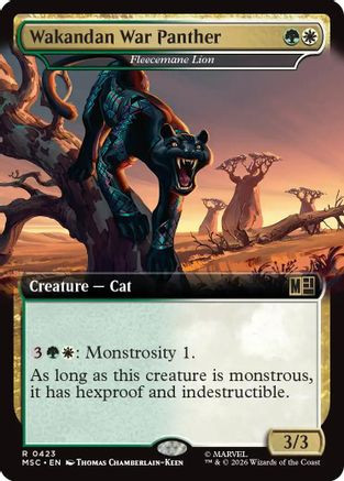 Wakandan War Panther - Fleecemane Lion (Extended Art) (MSC-423) - Commander: Marvel Super Heroes、Wizards of the Coast、kayou