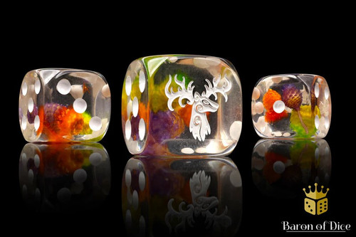 Baron Of Dice 6-Sided d6 Forest Stag Dice - Flower Buds Dice Pack 25-Count Rounded、ToyWiz、kayou