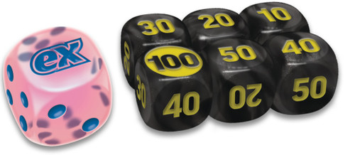 Chaos Rising Clear Pink w/ Blue Die & Small Black w/ Yellow Dice (6)、Pokemon、kayou