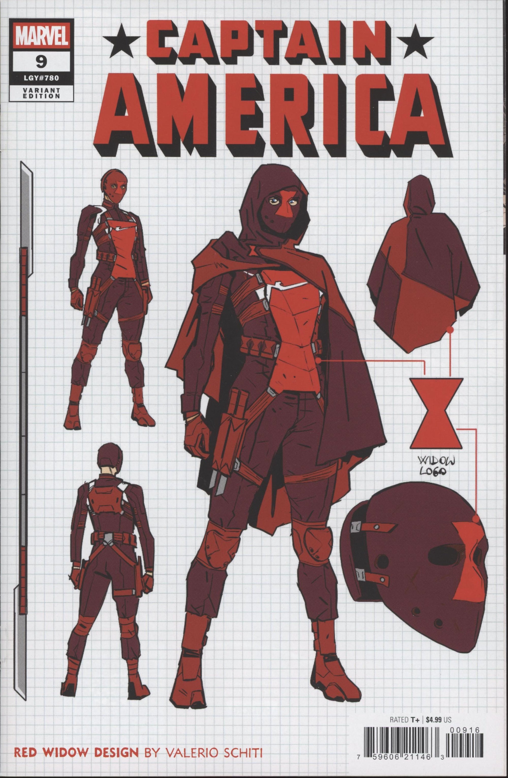 Captain America #9E Valerio Schiti Design Variant、Marvel Comics、kayou