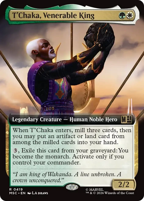 T'Chaka, Venerable King (Extended Art) | Marvel Super Heroes Commander、Magic: The Gathering、kayou