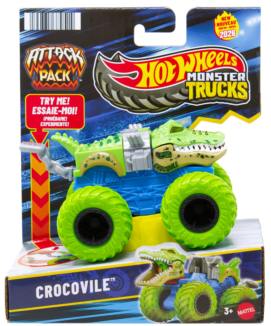 Hot Wheels Monster Trucks Attack Pack Crocovile Vehicle、ToyWiz、kayou
