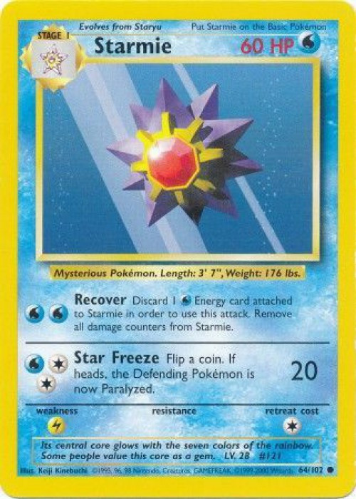 Pokemon Base Set Common Starmie #64 Lightly Played、ToyWiz、kayou