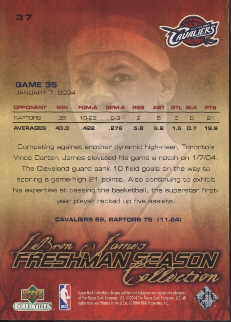 LeBron James 2004 Upper Deck Collectibles Freshman Season #37、Collector Store LLC、kayou