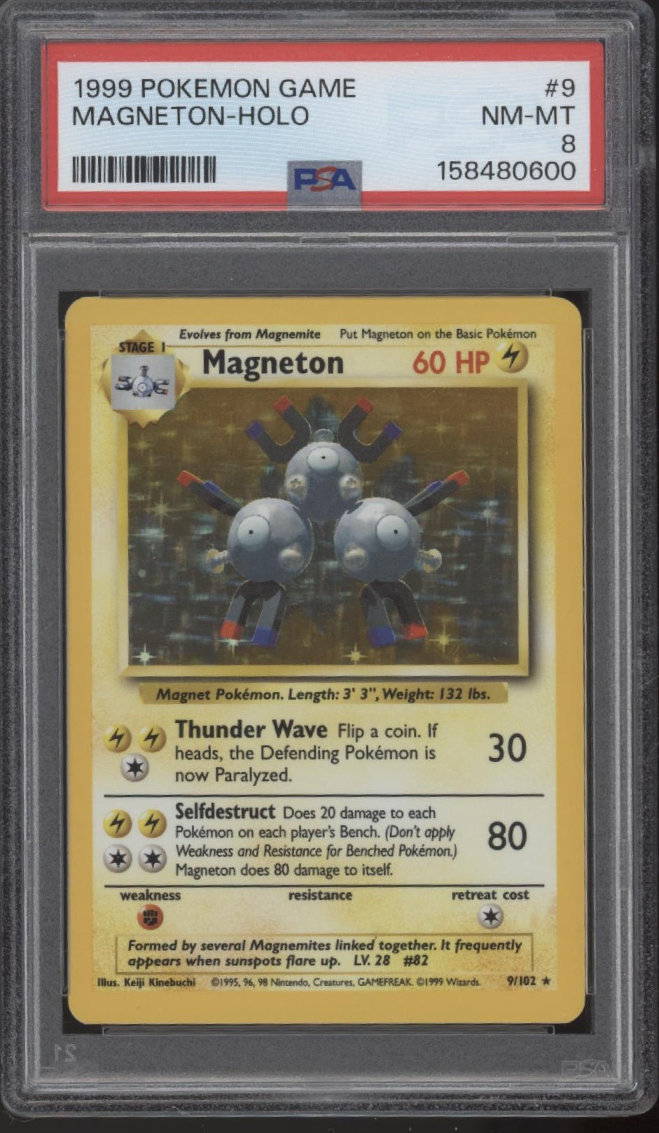 Magneton Pokemon Base Set Holo #9 PSA 8、Collector Store LLC Gaming、kayou