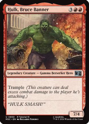 Hulk, Bruce Banner (0850) (MSC-850) - Commander: Marvel Super Heroes、Wizards of the Coast、kayou