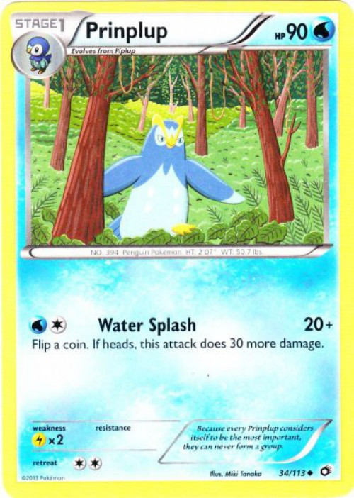 Pokemon Black & White Legendary Treasures Uncommon Prinplup #34 Reverse Holo、ToyWiz、kayou