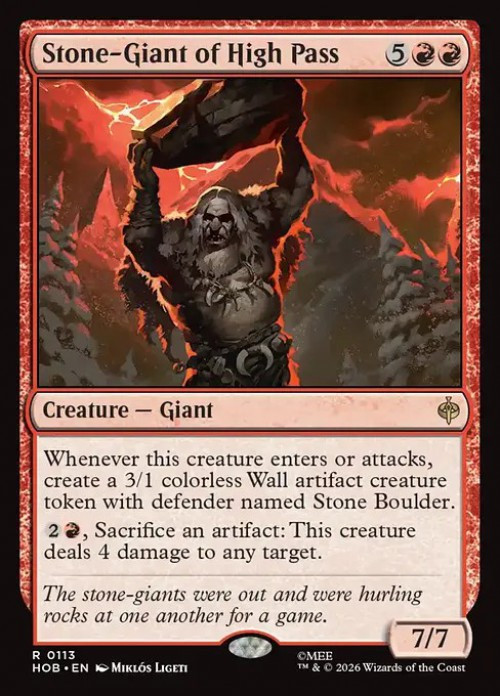 MtG The Hobbit Rare Stone-Giant of High Pass #113、ToyWiz、kayou