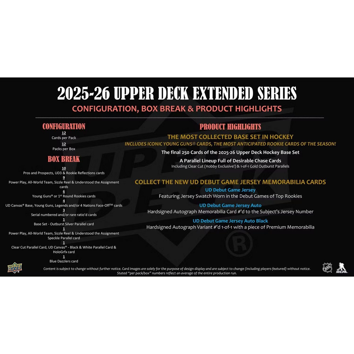 2025-26 Upper Deck Extended Series Hockey Hobby Box *Contact Us To Order*、Upper Deck、kayou