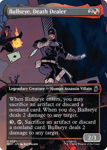 Bullseye, Death Dealer (Borderless Scene Foil) | Marvel Super Heroes、Magic: The Gathering、kayou