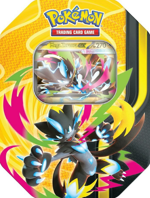Pokemon Mega Forces Mega Zeraora ex Tin Set 4 Booster Packs & 1 Foil Promo Card (Pre-Order ships September)、ToyWiz、kayou
