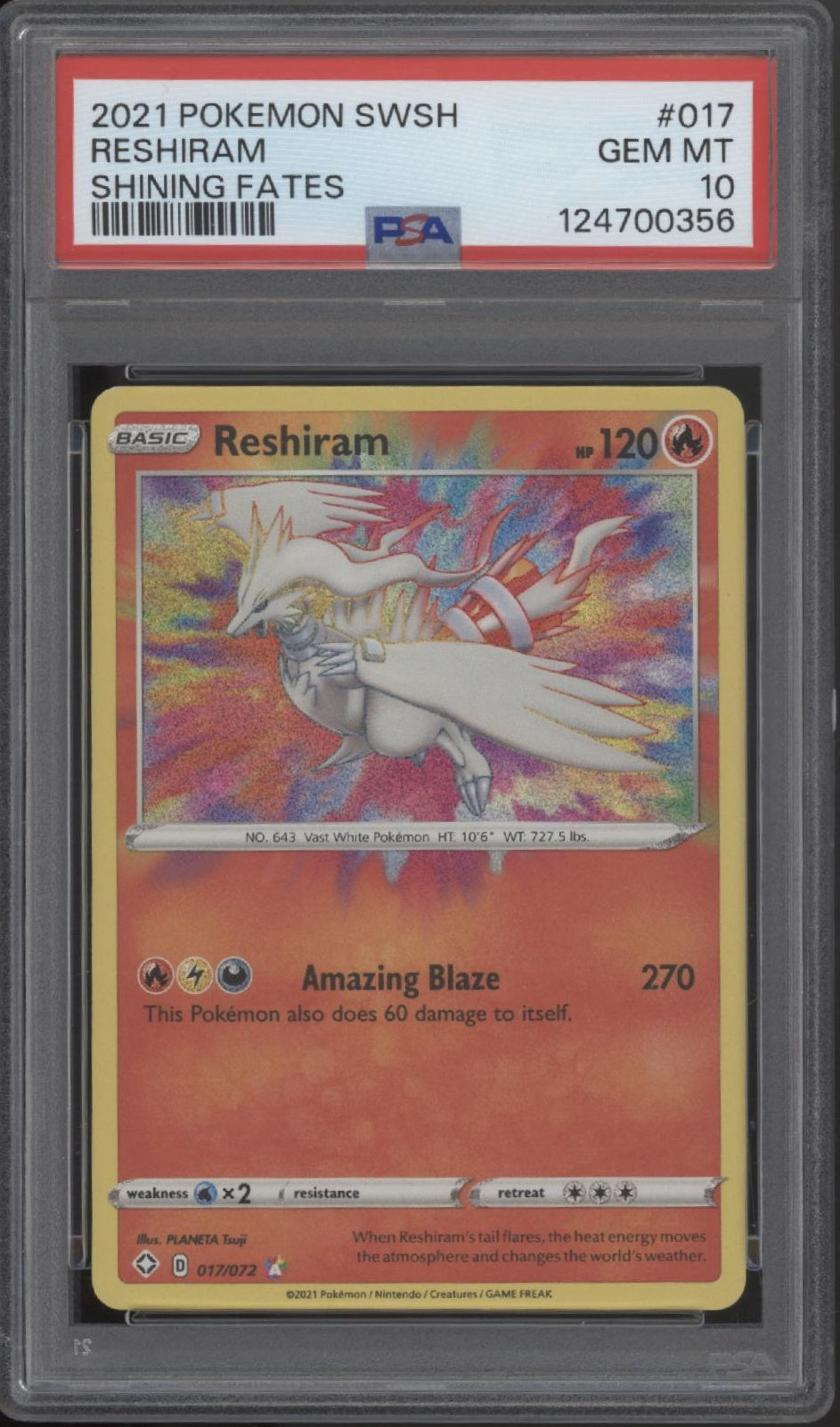 Reshiram Pokemon Shining Fates #017 PSA 10 #1、Collector Store LLC Gaming、kayou