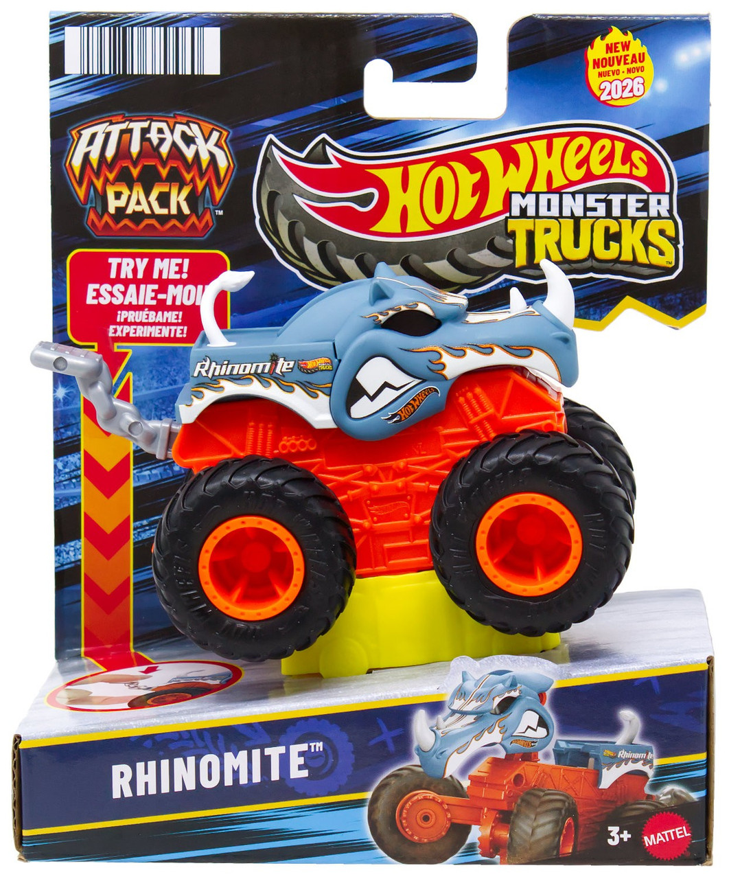 Hot Wheels Monster Trucks Attack Pack Rhinomite Vehicle、ToyWiz、kayou