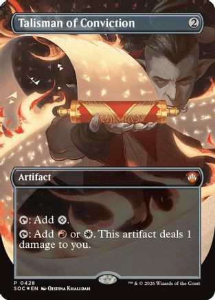 Talisman of Conviction (Borderless) (SOC-428) - Commander: Secrets of Strixhaven Foil、Wizards of the Coast、kayou
