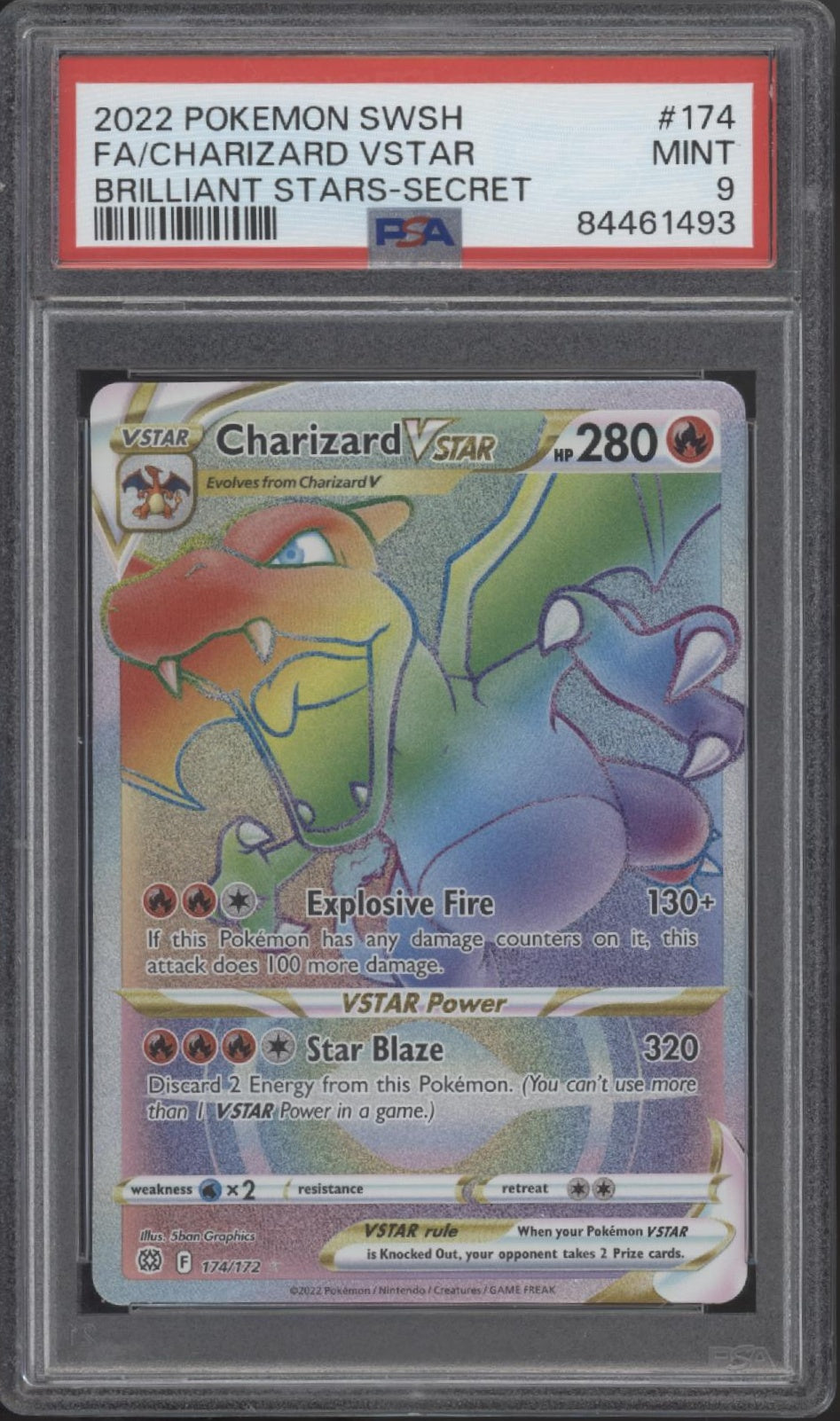 Charizard VSTAR Pokemon Brilliant Stars Secret Full Art #174 PSA 9、Collector Store LLC Gaming、kayou