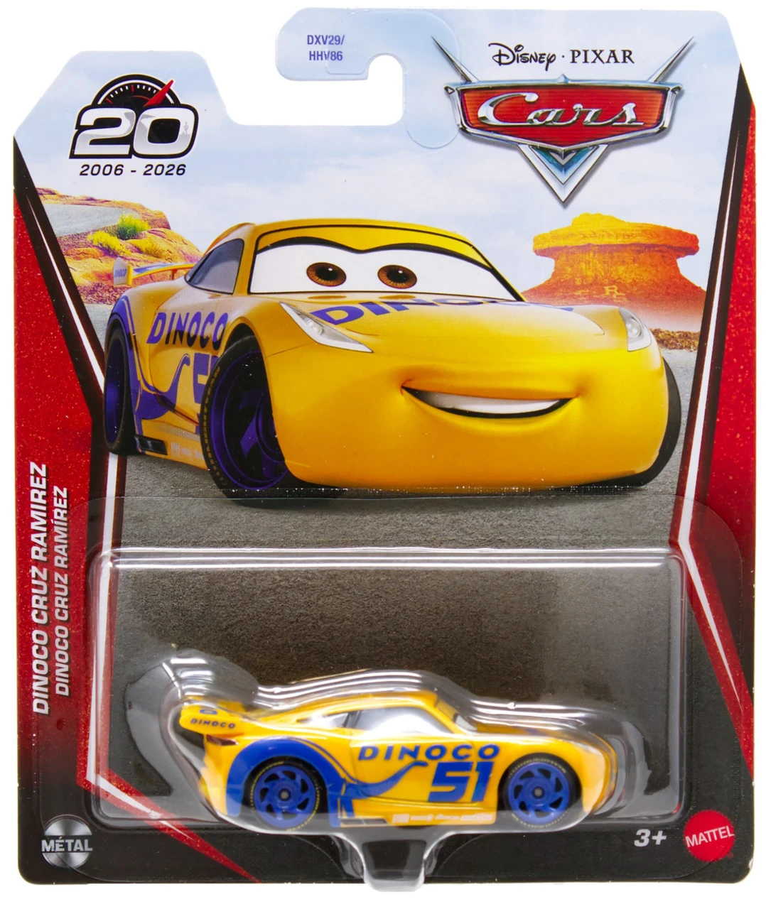 Disney / Pixar Cars 20th Anniversary Metal Dinoco Cruz Ramirez Diecast Car、ToyWiz、kayou