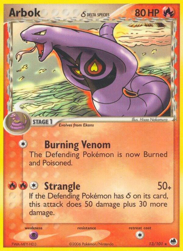 Pokemon EX Dragon Frontiers Rare Arbok (Delta Species) #13 Reverse Holo Foil Lightly Played、ToyWiz、kayou
