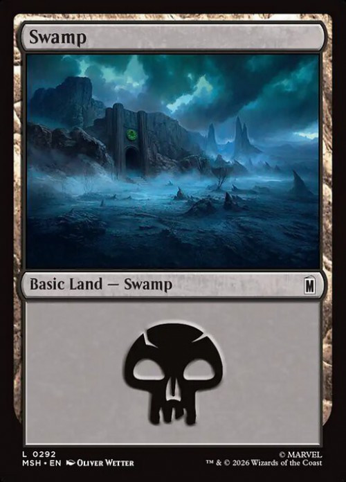 MtG Marvel Super Heroes Common FOIL Swamp #292、ToyWiz、kayou