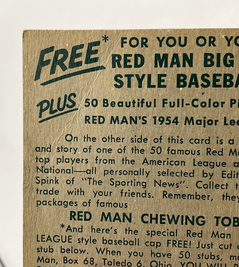 Jim Busby 1954 Red Man #2 Washington Senators VG、Collector Store LLC、kayou