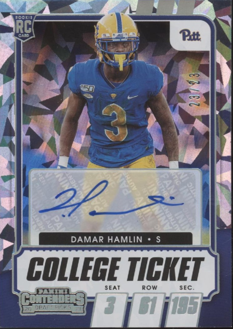 Damar Hamlin 2021 Panini Contenders Draft Picks College Ticket Ice Holo RC Auto、Collector Store LLC、kayou