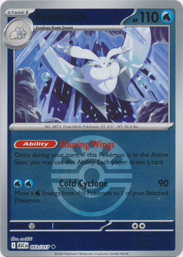ME Ascended Heroes 053/217 Frosmoth (Reverse Holo BALL SYMBOL)、Pokemon、kayou